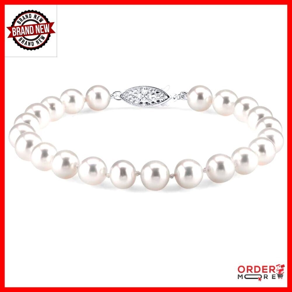7.5 Inch Freshwater Pearl Bracelet with 14k Gold Plated Clasp